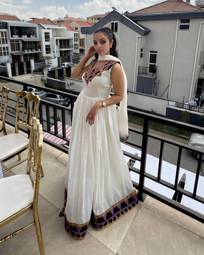 Sleeveless Habesha Kemis Stylish Habesha Dress & Ethiopian Clothing