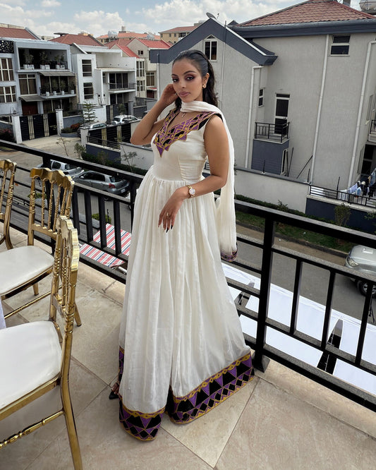 Sleeveless Habesha Kemis Stylish Habesha Dress & Ethiopian Clothing