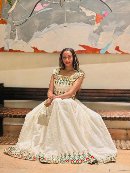 Radiant Habesha Dress Crafted with Classic Habesha Kemis Timeless Habesha Cloth 312