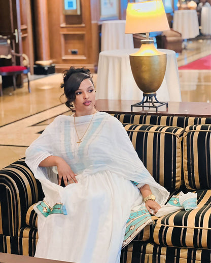 Luxurious Habesha Dress Timeless Ethiopian Traditional Clothing Graceful Habesha Kemis For Events  314