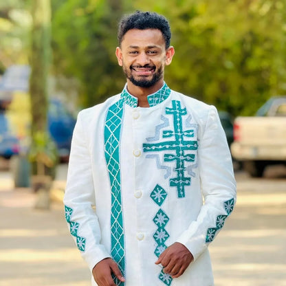 Men’s Habesha Traditional Shirt Ethiopian Cultural Wear Men's Clothing For Celebrations 326
