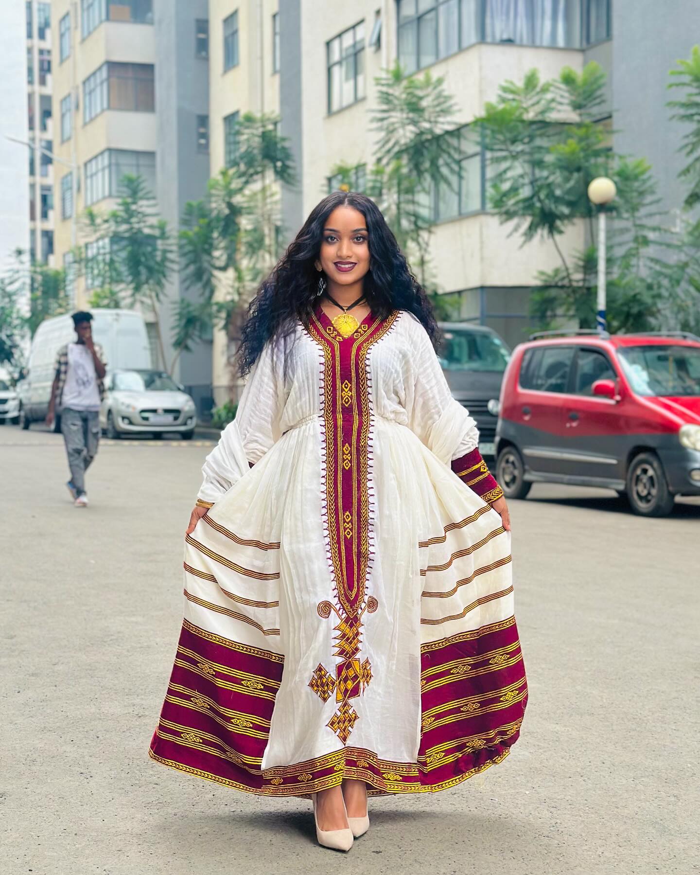 Habesha kemis refined flow graceful habesha dress crafted in Ethiopian clothing tradition