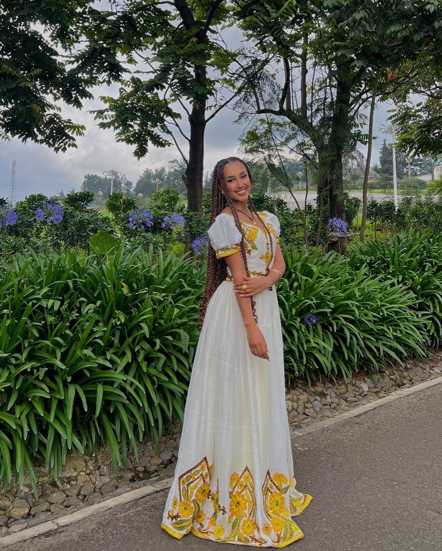 Handwoven Habesha Dress Short Sleeve Habesha Kemis Cultural Ethiopian Dress For Festive 340