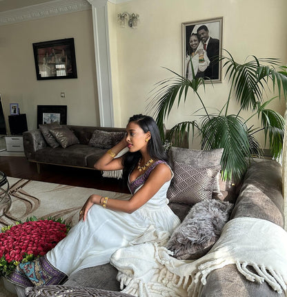 Ethiopian clothing elegance Beautiful habesha kemis Sleeveless Habesha Dress 342