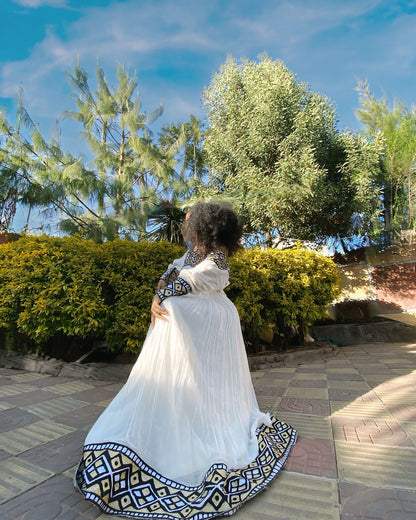 Beautiful Ethiopian Dress Black And Gold Accent Habesha Kemis Timeless Habesha Dress 371
