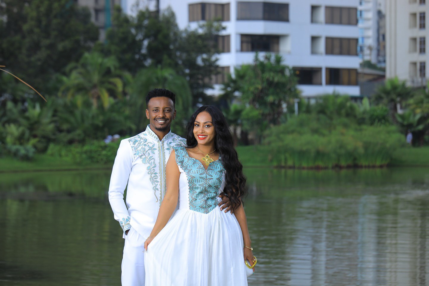 Matching Habesha Outfit Traditional Ethiopian Clothing Beautiful Couple Set 373