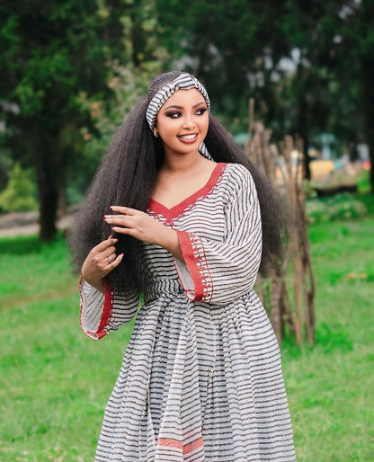 Oromiya Cultural Striped Kemis Traditional Oromo Dress Authentic Dress For Event 374