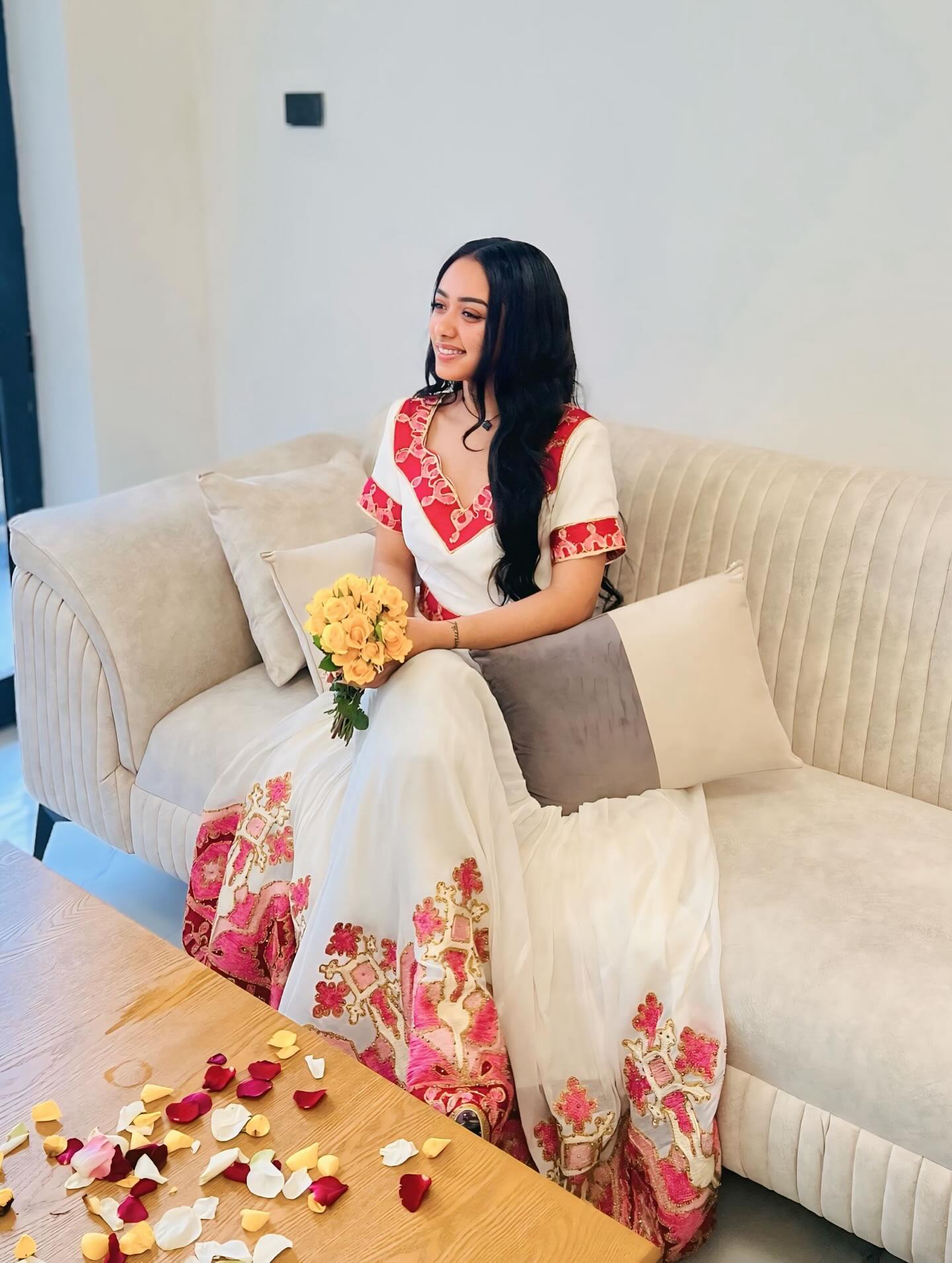 Habesha Kemis For Wedding Red Embroidery Habesha Dress and Traditional Ethiopian Wedding Dress 381