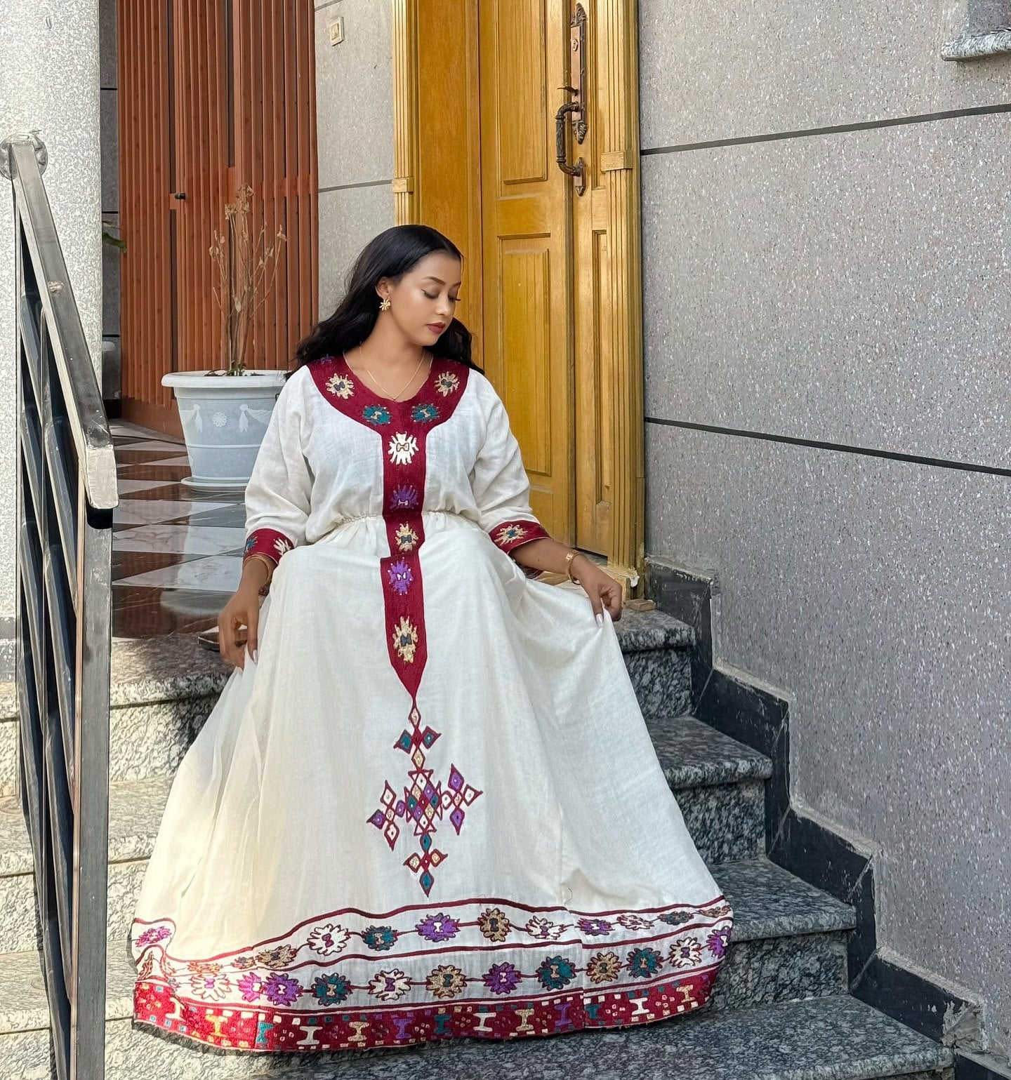 Authentic Habesha Kemis Ethiopian Traditional Dress Handwoven Habesha Dress 391