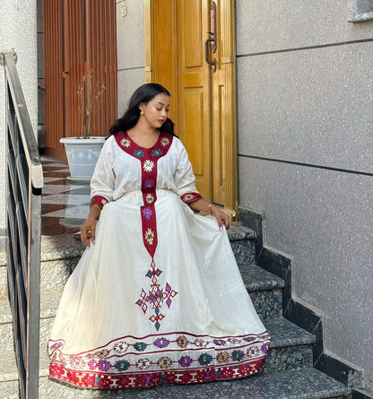 Authentic Habesha Kemis Ethiopian Traditional Dress Handwoven Habesha Dress 391