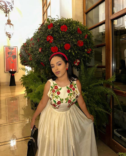 Sleeveless Habesha Kemis Radiant Habesha Dress Ethiopian Traditional Dress 400