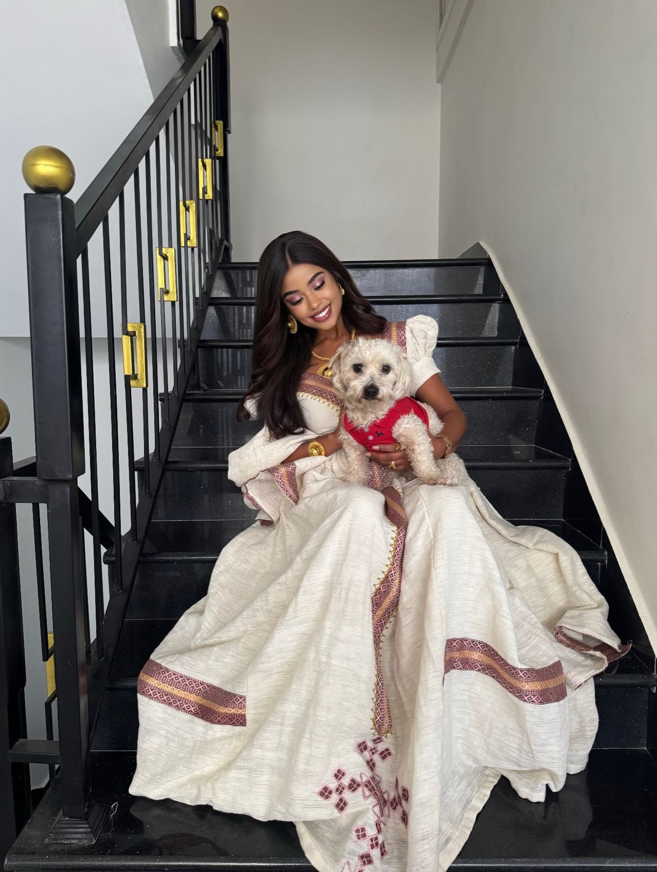 Puff Sleeve Ethiopian Clothing Timeless Habesha Kemis Beautiful Embroidery Habesha Dress 431