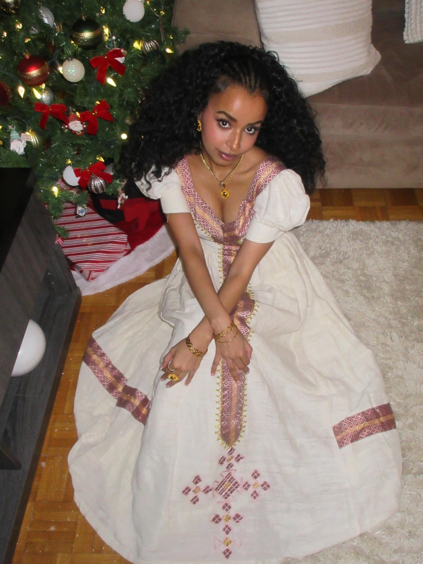 Puff Sleeve Habesha Kemis Timeless Habesha Dress Traditional Ethiopian Dress For Festive 452