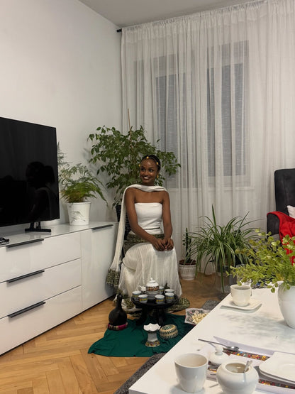 Strapless Habesha Dress Green Woven Habesha Kemis Simple Design Ethiopian Clothing 453