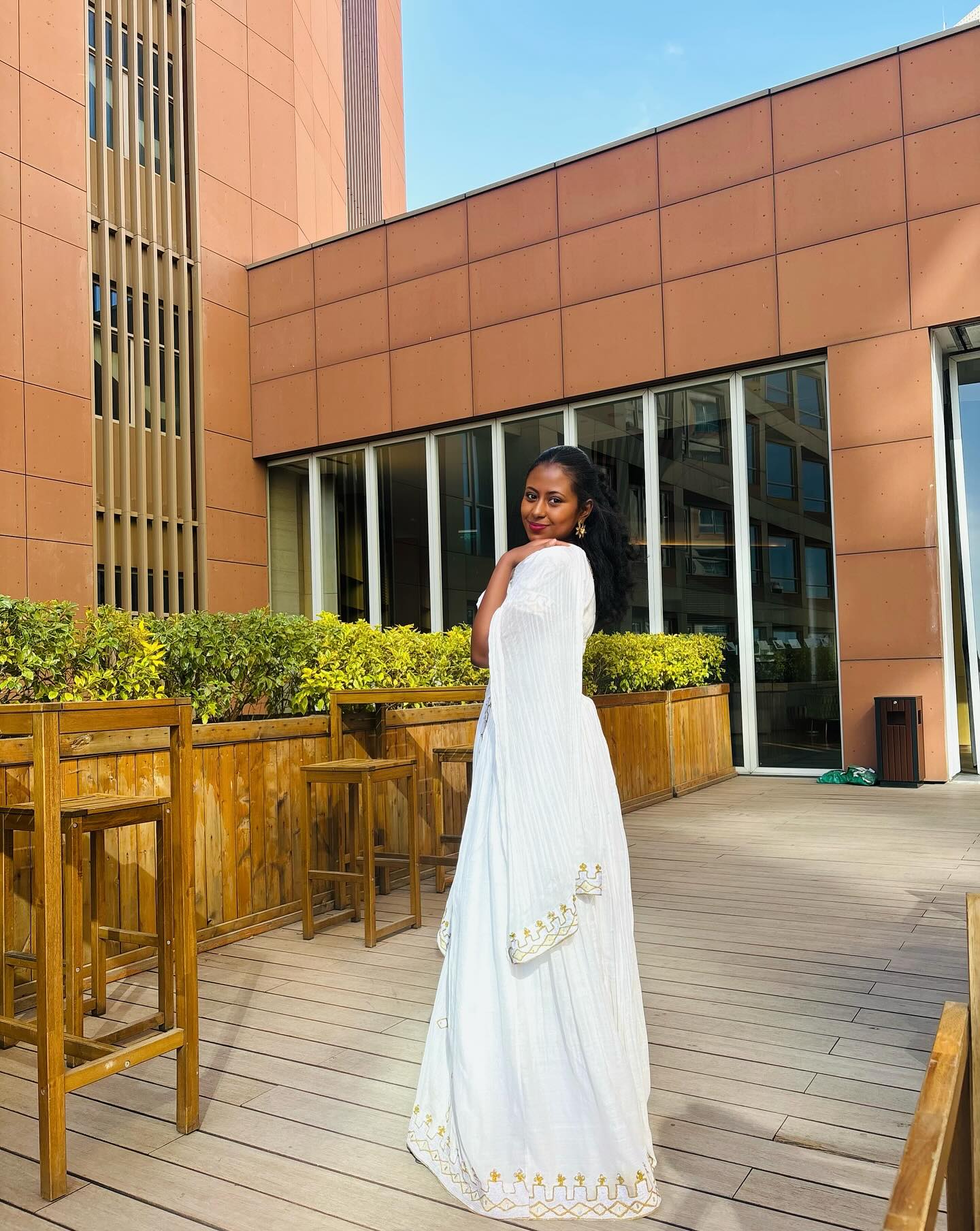 Traditional Ethiopian Dress For Event Short Sleeve Habesha Kemis Golden Embroidery Habesha Dress 468