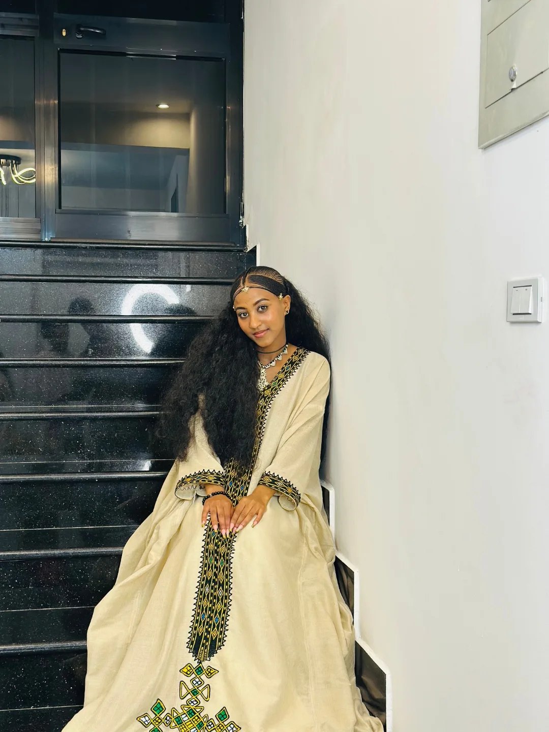 Long Sleeve Habesha Dress Multicolor Embroidery Habesha Kemis Timeless Ethiopian Clothing 494