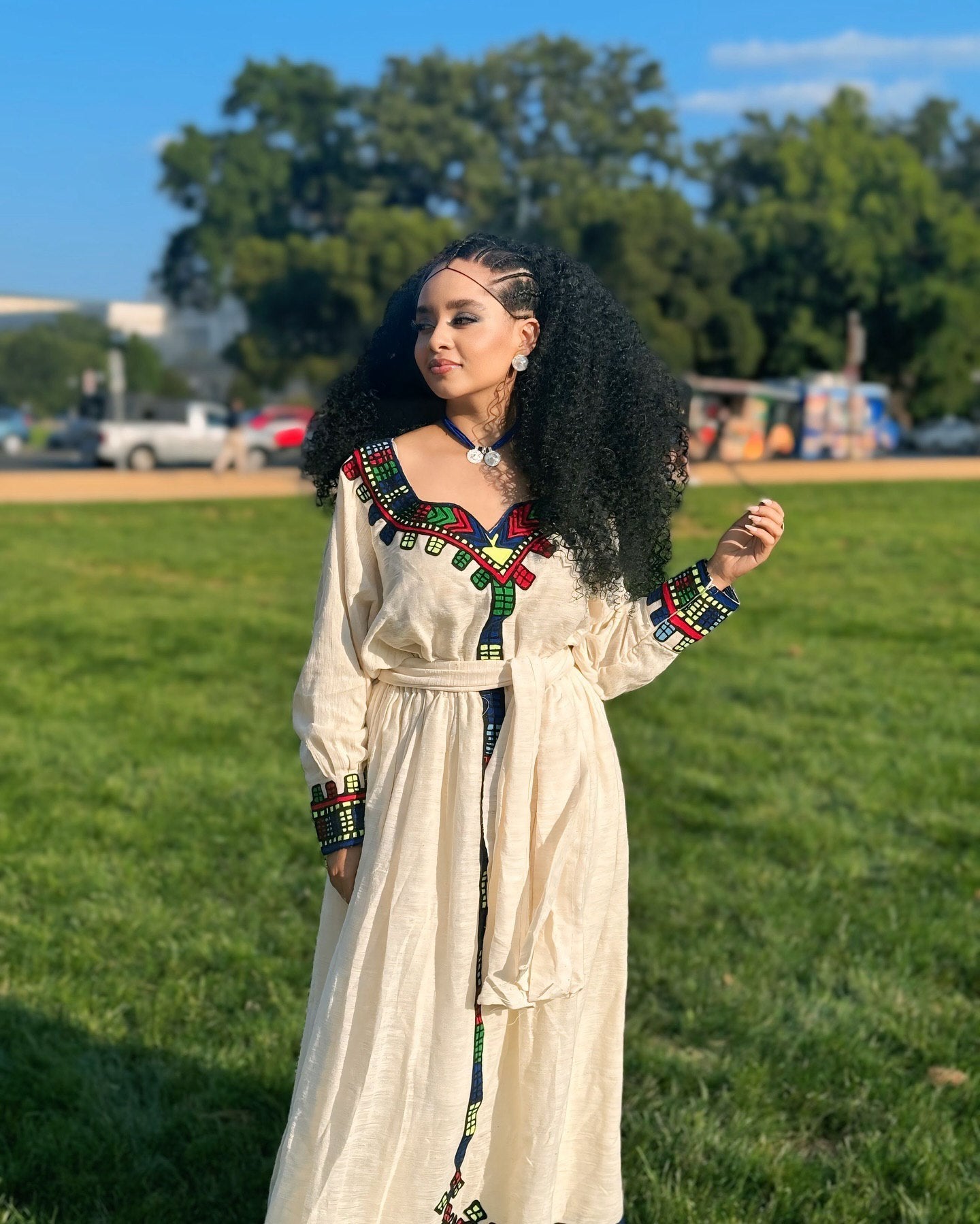 Handmade Habesha Kemis Multicolor Embroidery Habesha Dress Traditional Ethiopian Clothing 507