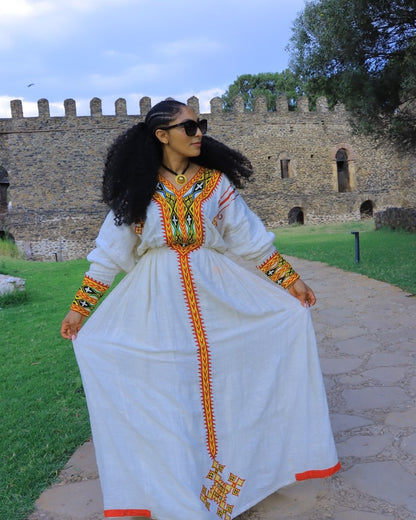 Long Sleeve Habesha Dress Multicolor Habesha Kemis Traditional Ethiopian Dress Style 515