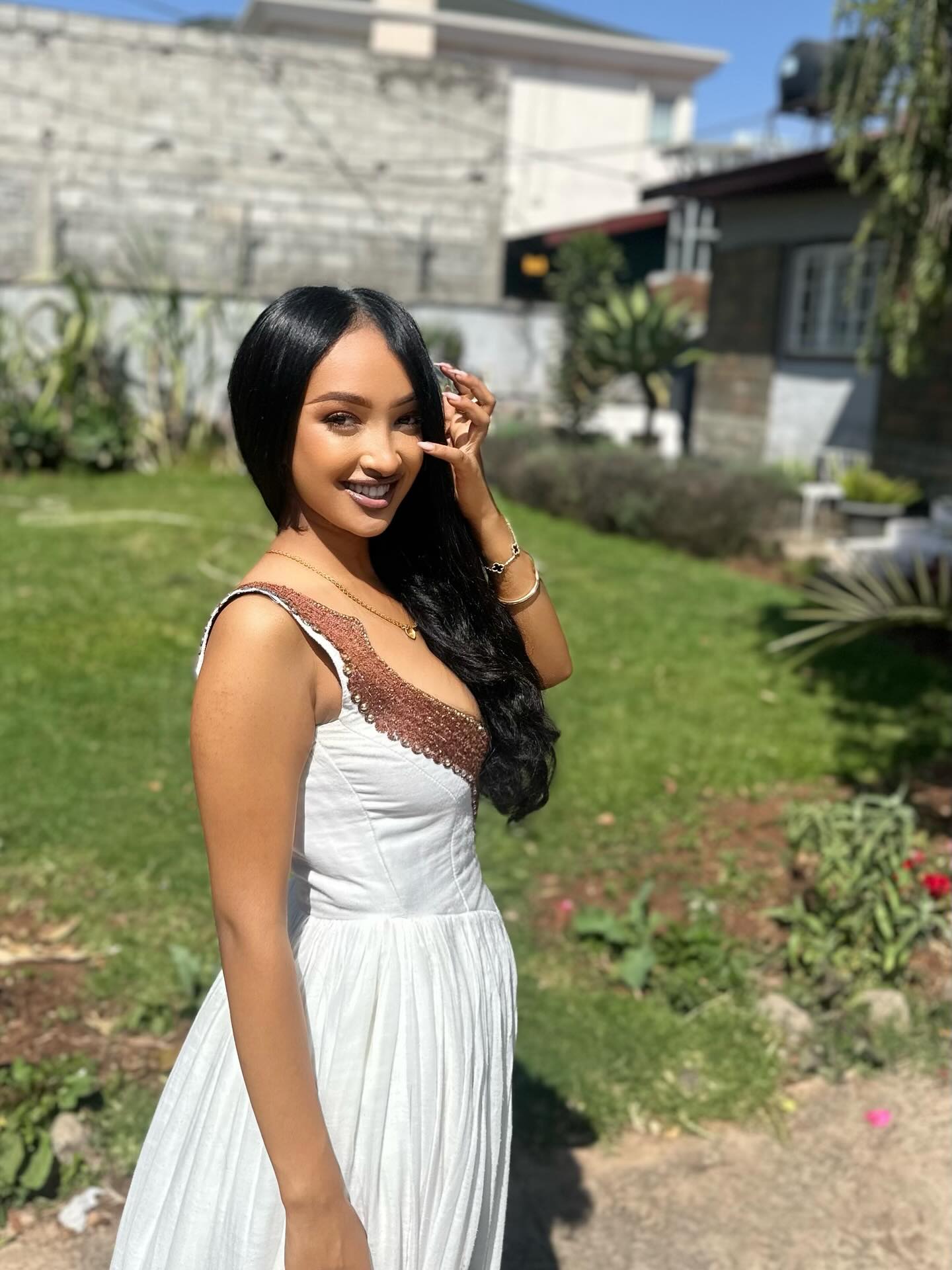 White Habesha Dress With Vibrant Embroidery Charming Habesha Kemis Cultural Ethiopian Dress 514