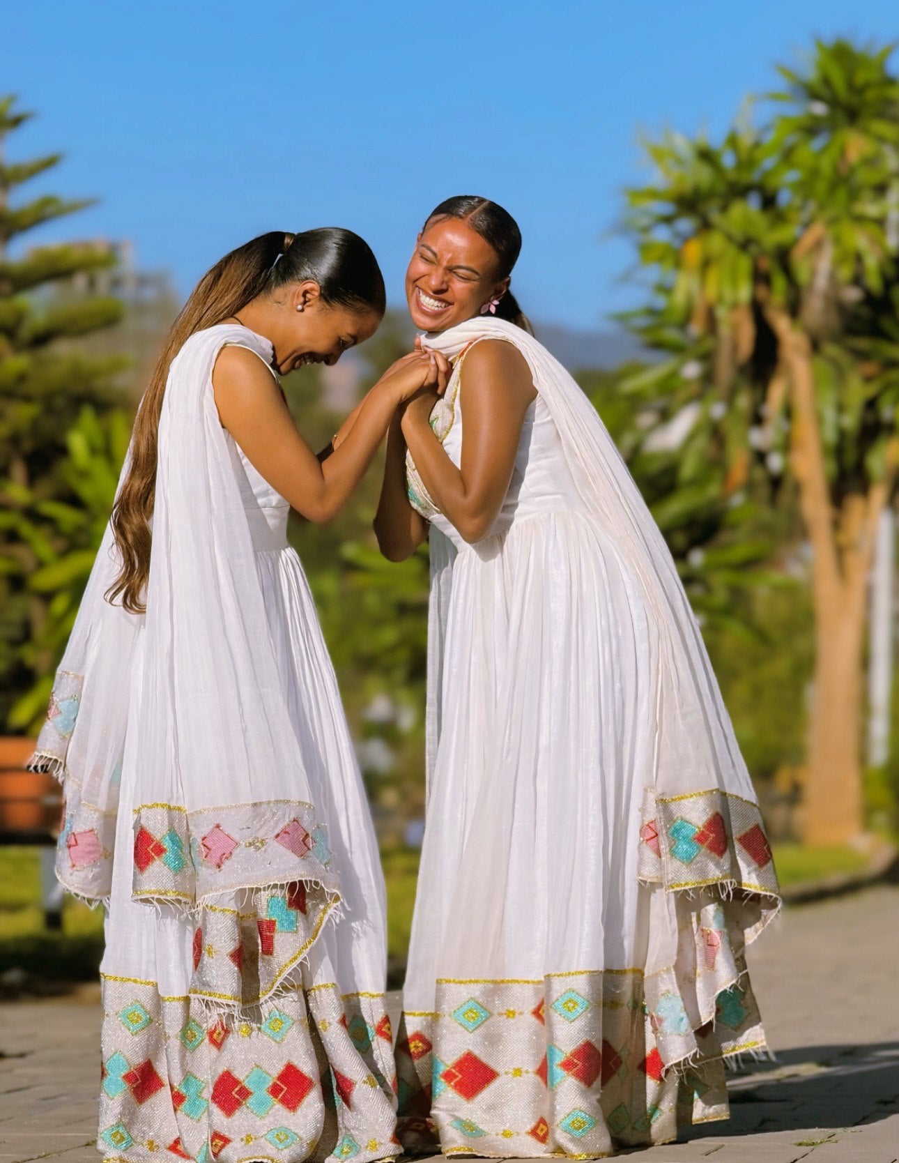 Sleeveless Habesha Dress V-neckline Habesha Kemis Timeless Ethiopian Clothing 517