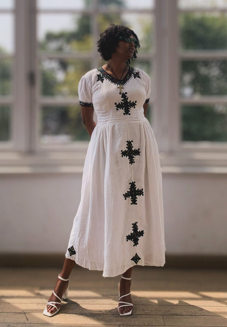 Habesha Dress with Cross Detail Traditional Style