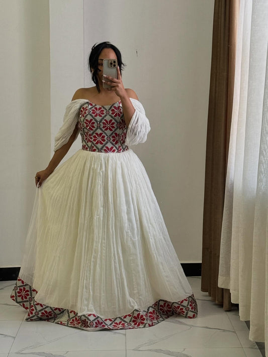Ethiopian Dress Off Shoulder  Habesha Kemis Online