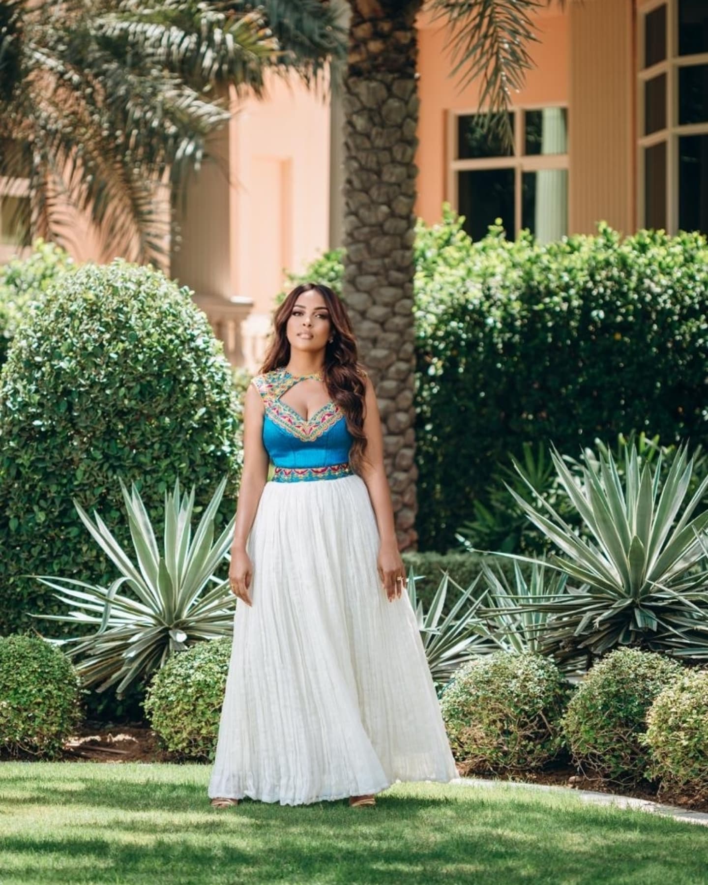 Sleeveless Habesha Kemis Habesha Dress with Multicolor Embroidery Ethiopian Traditional Dress 591