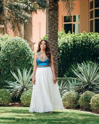 Sleeveless Habesha Kemis Habesha Dress with Multicolor Embroidery Ethiopian Traditional Dress 591