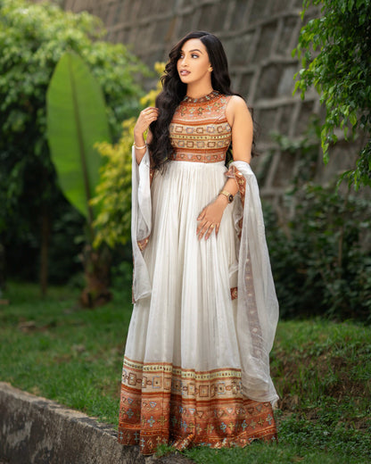 Sleeveless Ethiopian Wedding Dress Habesha Traditional Dress