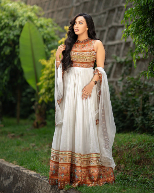 Sleeveless Ethiopian Wedding Dress Habesha Traditional Dress