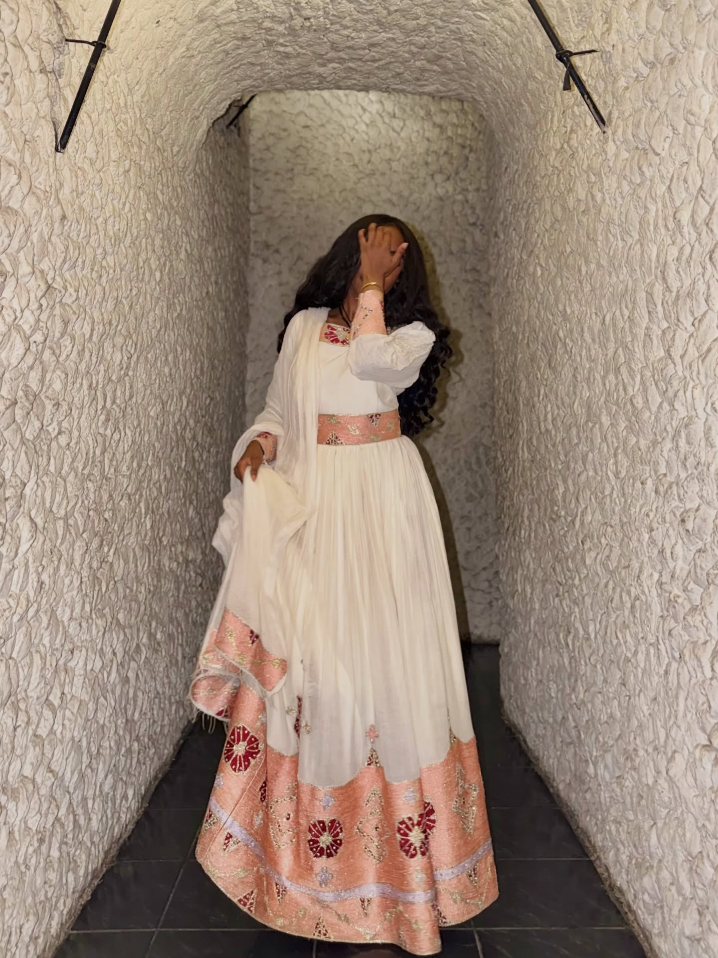 Traditional Habesha Kemis Ethiopian Traditional Dress Long Sleeve Habesha Dress with Traditional Woven Embroidery 619
