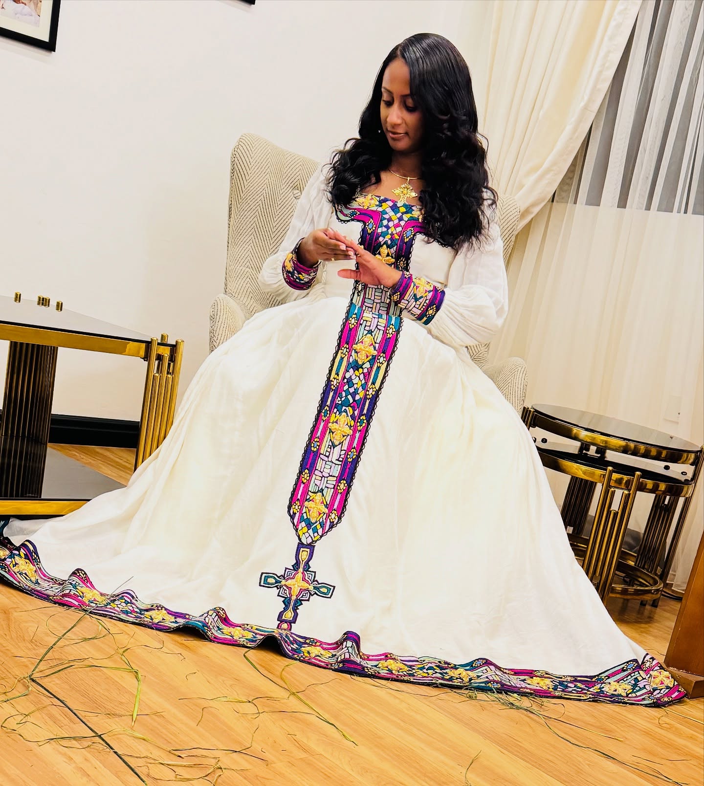 Multicolor Habesha Dress Long Sleeve Habesha Kemis Ethiopian Dress Styles 626