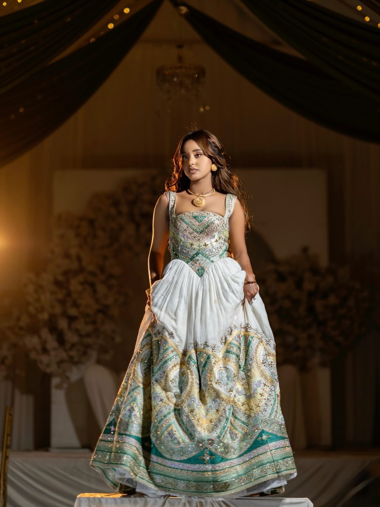 Luxurious Habesha Kemis Vibrant Ethiopian Wedding Dress Cultural Embroidery Habesha Dress 631