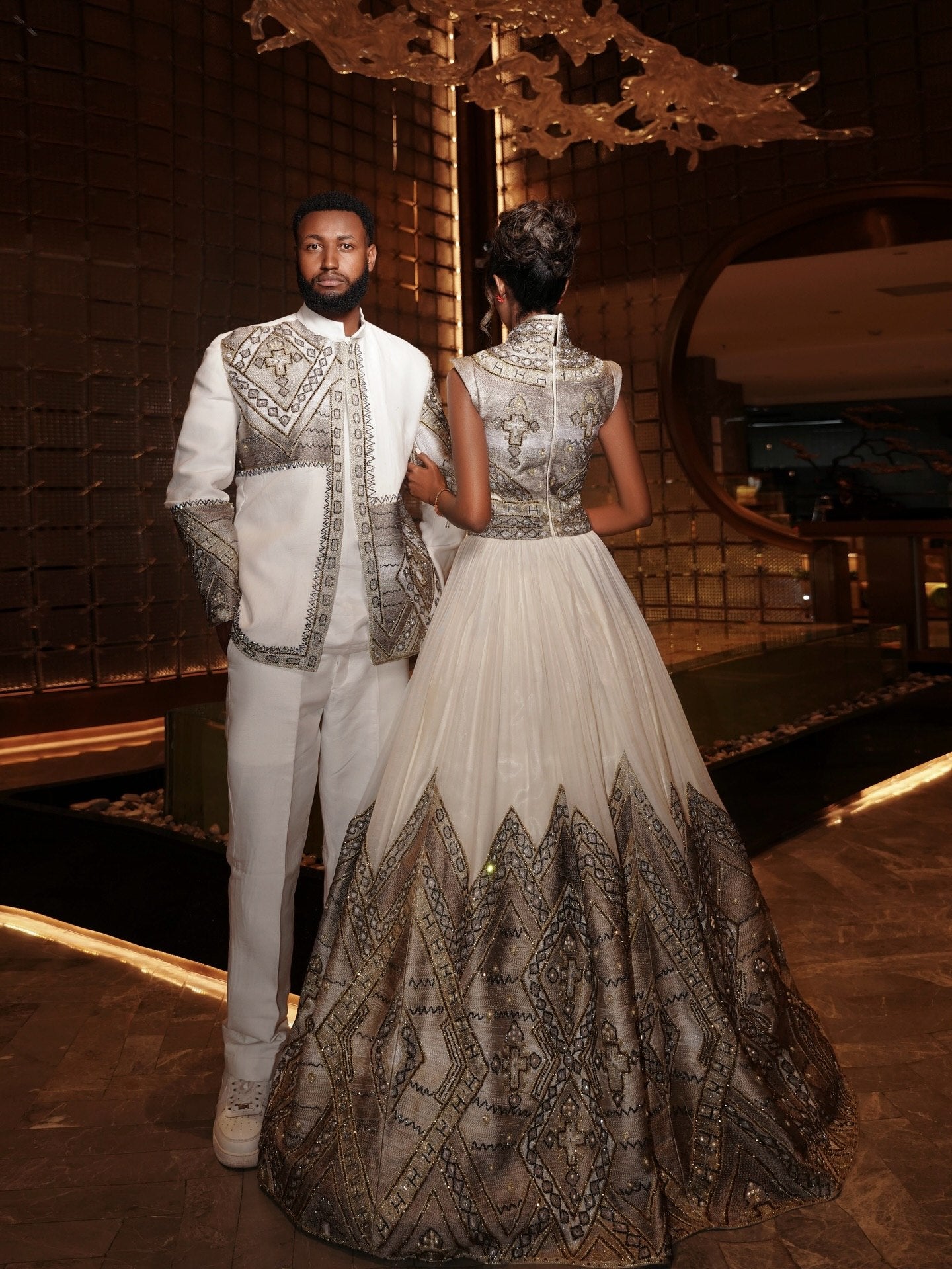 Habesha Couples Outfit Ethiopian Cultural Design Habesha Clothing Matching Traditional Set 649