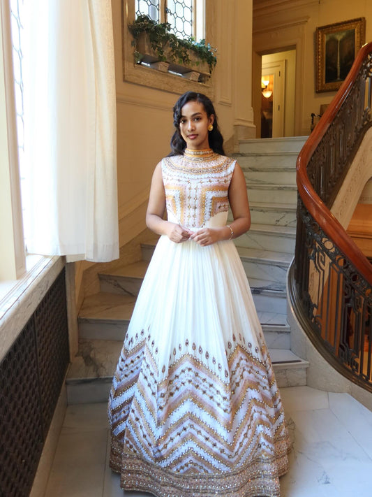 Sleeveless Ethiopian Wedding Dress Golden Embroidery Habesha Kemis Online