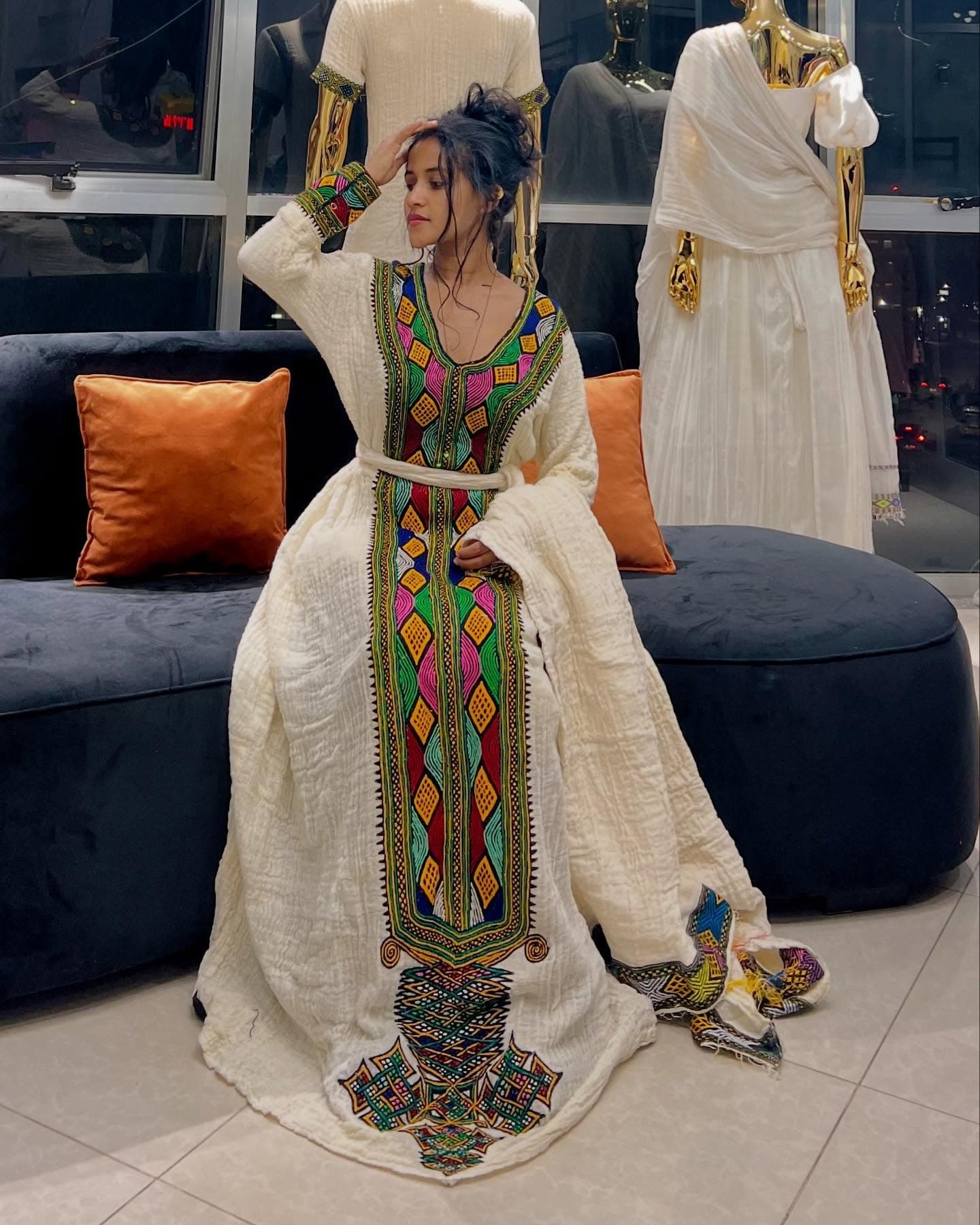 Colorful Habesha Kemis Handmade Ethiopian Traditional Dress Timeless Habesha Dress For Occasions 122