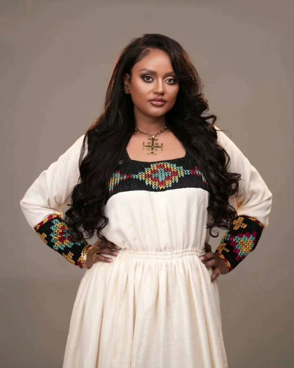 Beautiful Habesha Dress Handwoven Ethiopian Traditional Clothing Timeless Habesha Kemis For Festive 123