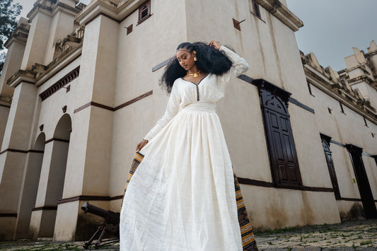 Elegant Habesha Traditional Dress Handwoven Traditional Ethiopian Clothing