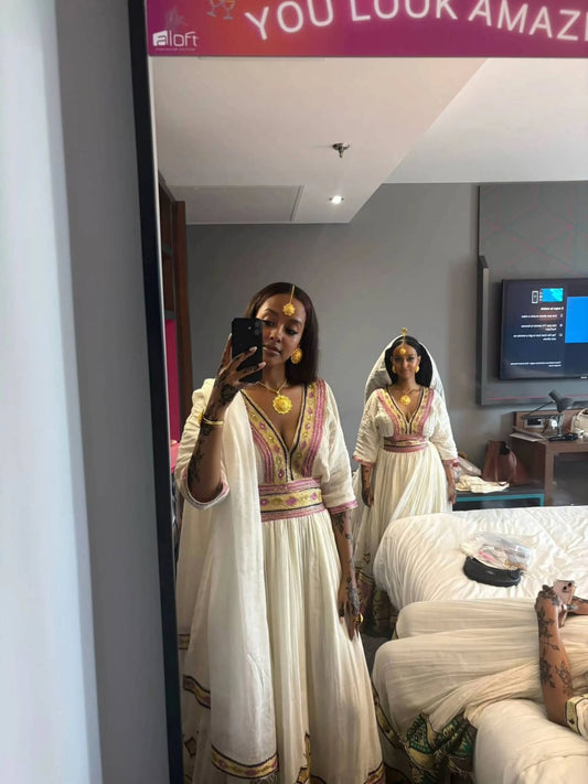 Elegant Habesha Dress Authentic Traditional Ethiopian Clothing