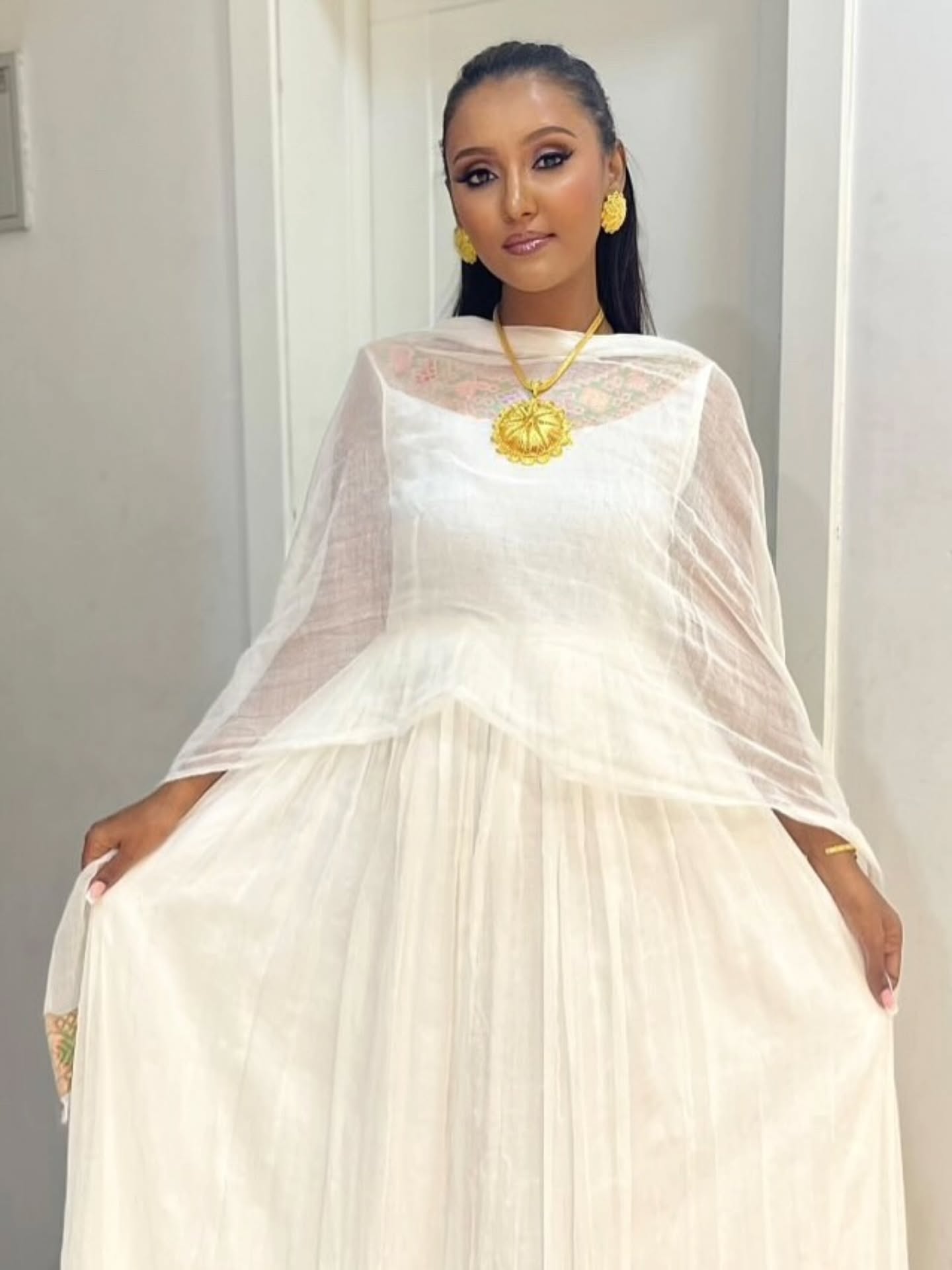 Stylish Habesha Dress Exquisite Ethiopian Traditional Clothing for Women Gold Woven Habesha Kemis 215