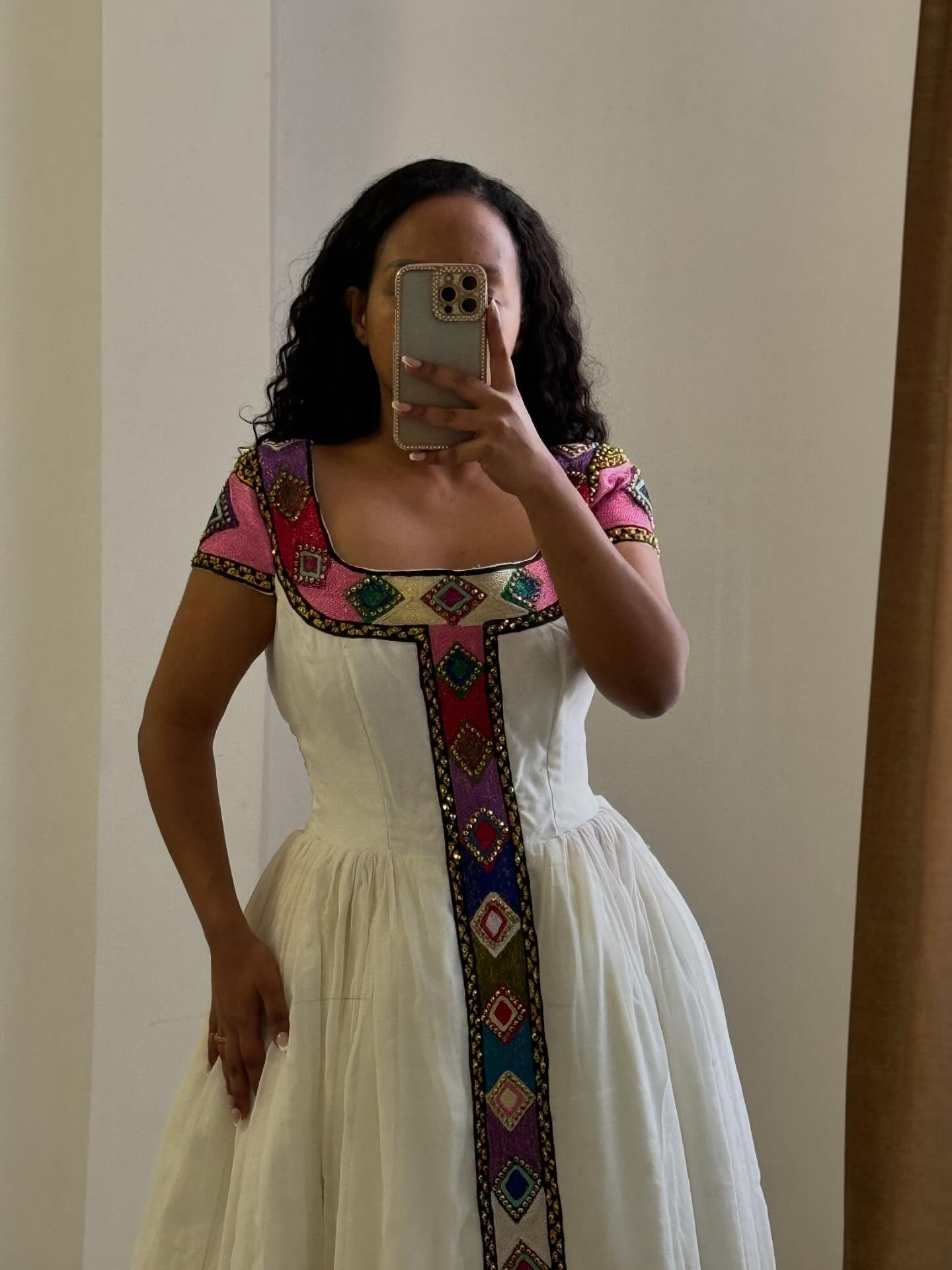 Charming Habesha Kemis Traditional Ethiopian Clothing with Colorful Embroidery Habesha Dress For Occasion 217