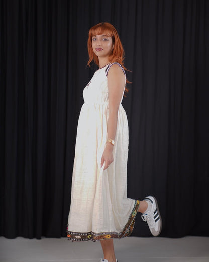 Sleeveless Habesha Dress Traditional Ethiopian White Cultural Kemis Stunning Habesha Kemis 233