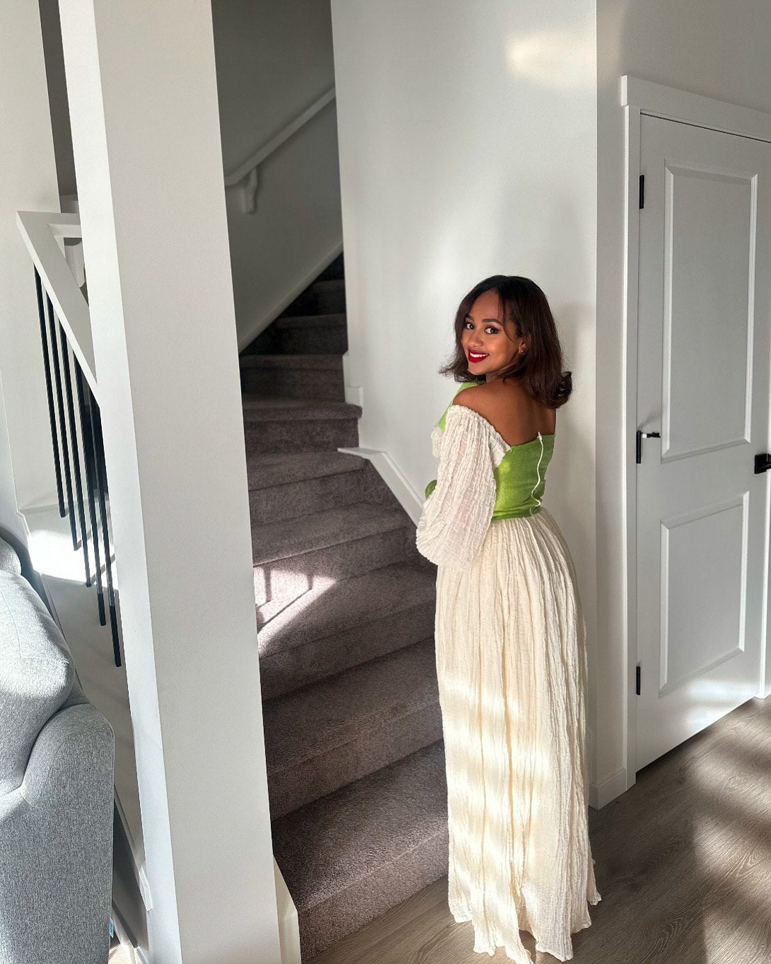 Authentic Habesha Kemis Green Bodice Ethiopian Clothing Habesha Dress Collection 260