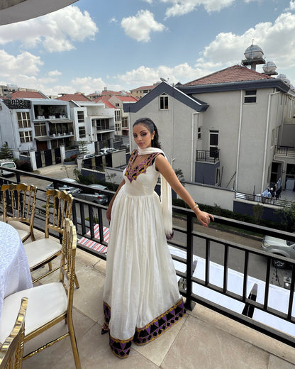 Ethiopian Dress Sleeveless Habesha Kemis Stylish Habesha Dress & Eritrean Dress 305