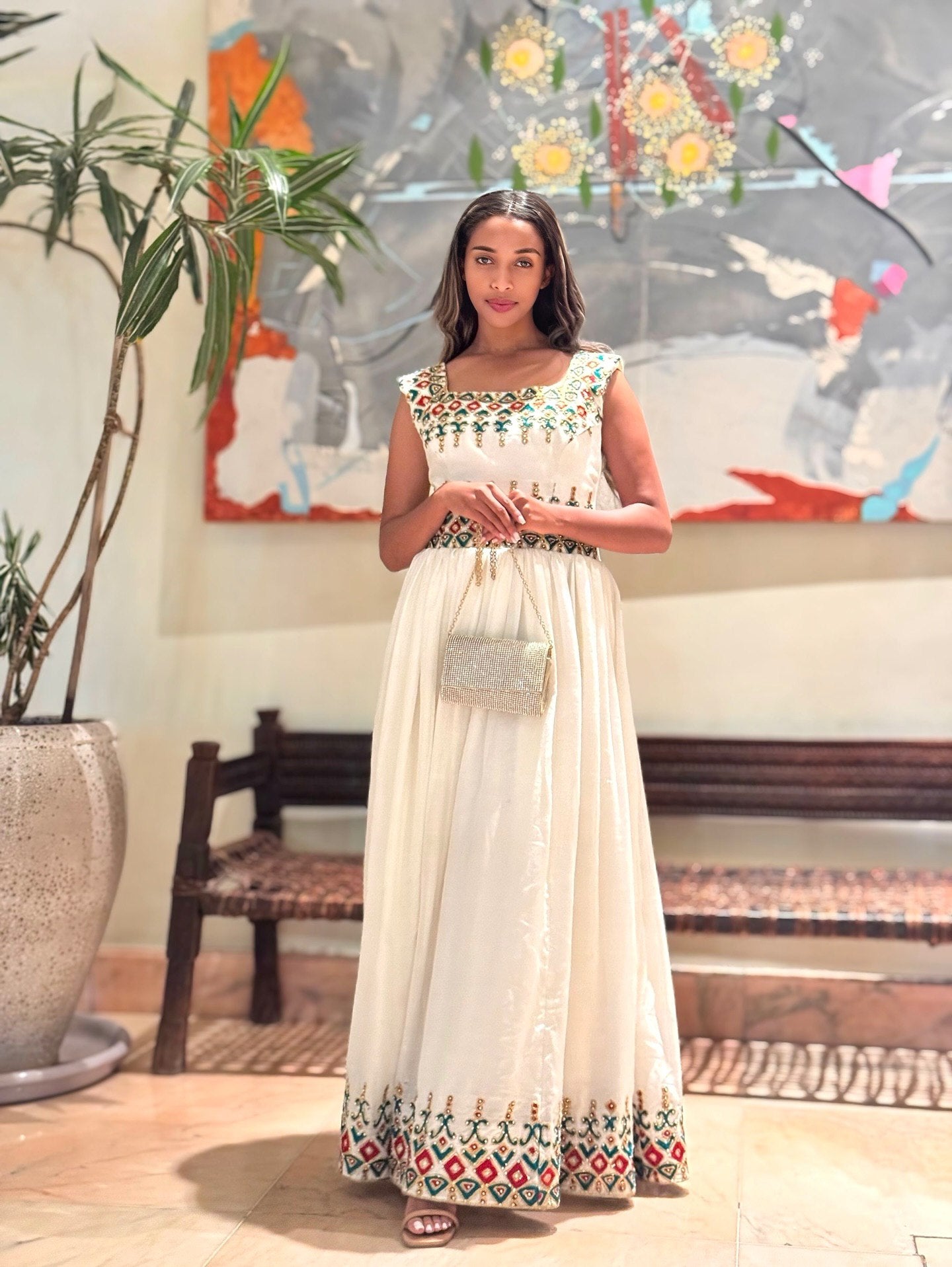 Radiant Habesha Dress Crafted with Classic Habesha Kemis Timeless Habesha Cloth 312