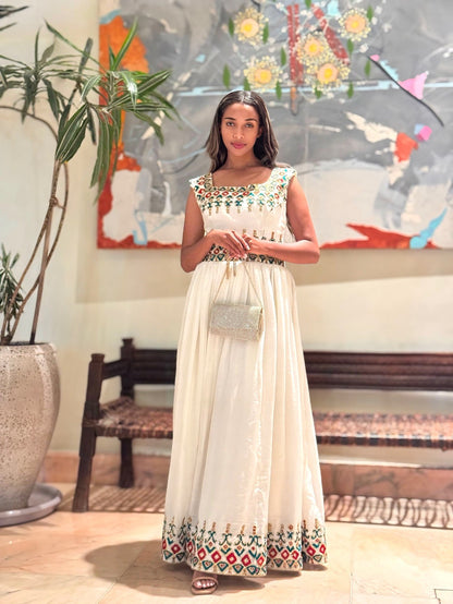 Radiant Habesha Dress Crafted with Classic Habesha Kemis Timeless Habesha Cloth 312