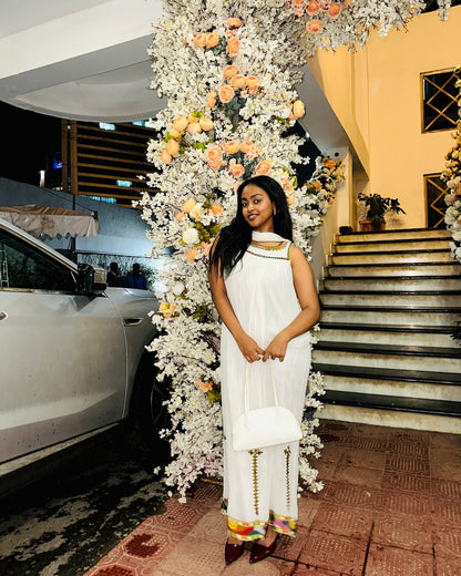 Simple Design Habesha Kemis Traditional Ethiopian Dress Cultural Habesha Dress For Festive 318