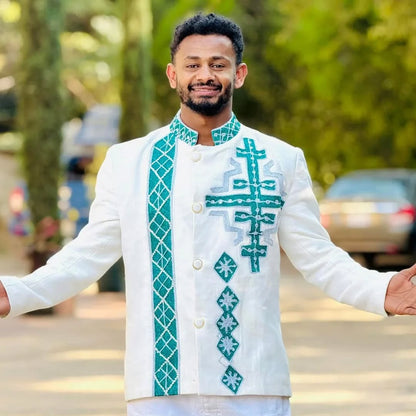 Men’s Habesha Traditional Shirt Ethiopian Cultural Wear