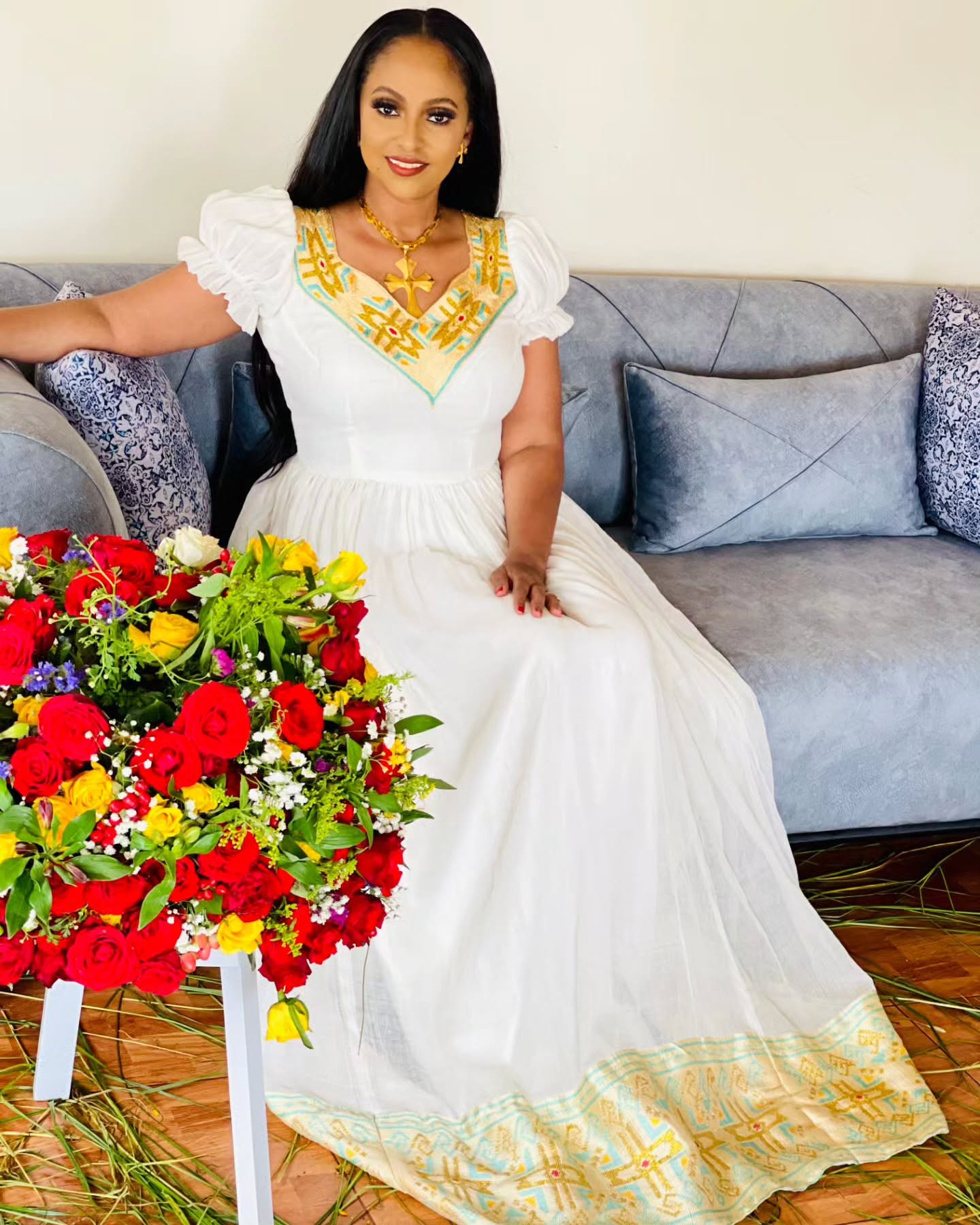 Habesha Kemis For Event Short Sleeve Habesha Dress Ethiopian Traditional Dress 329