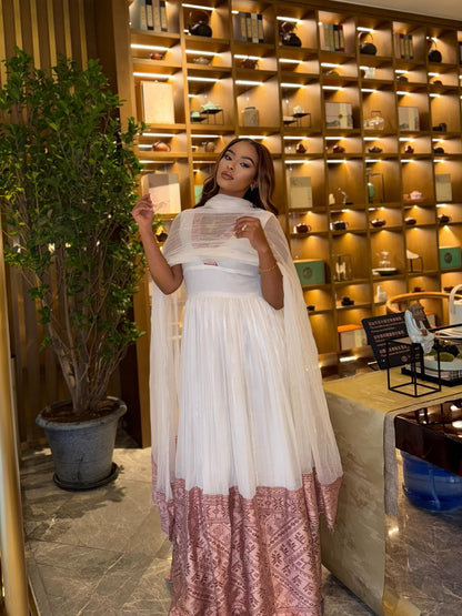 Graceful Habesha Dress A Refined Ethiopian Traditional Dress Design Stylish Habesha Kemis 332